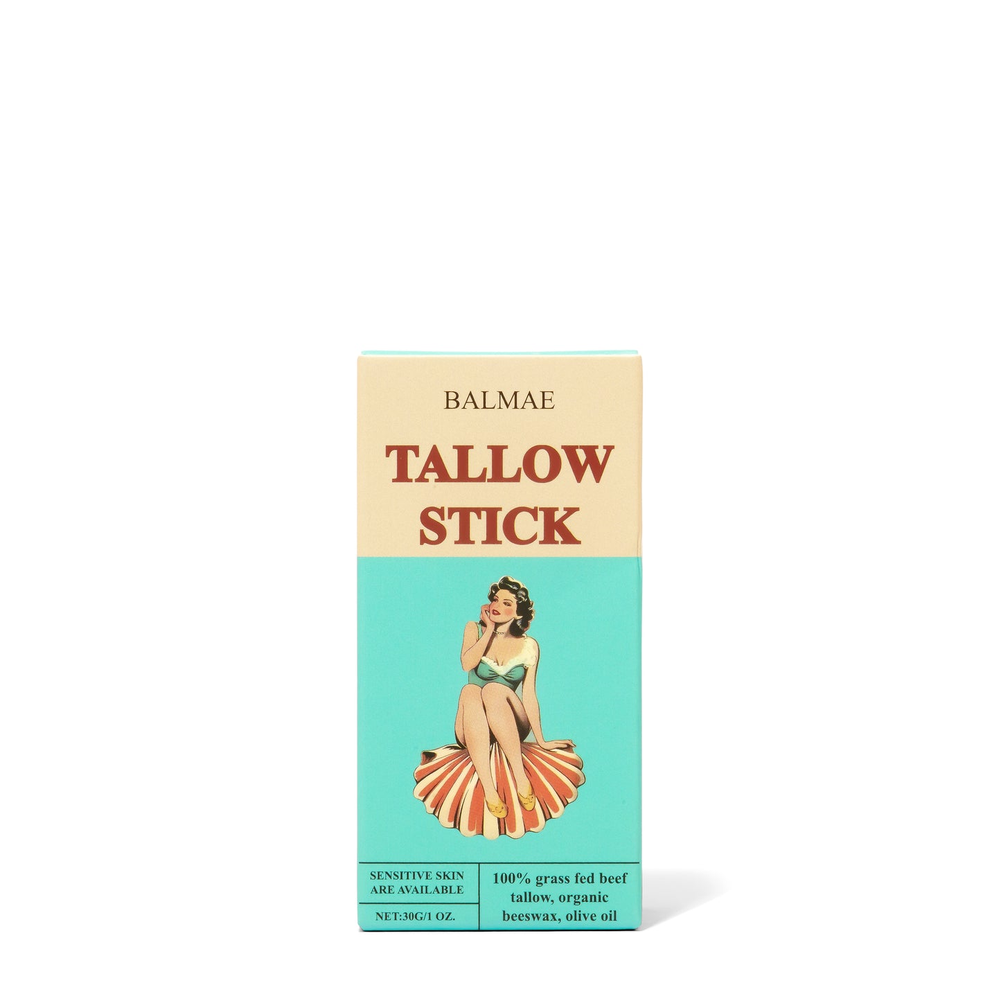 Balmae Tallow Stick - 100% Grass-Fed Beef Tallow Balm with Beeswax & Olive Oil